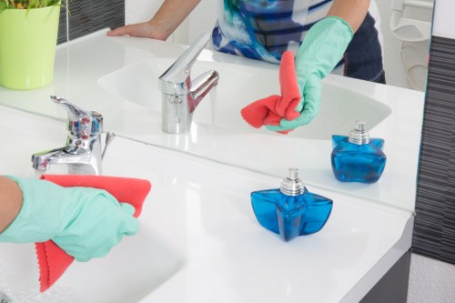 Bathroom surfaces cleaned for move out inspection