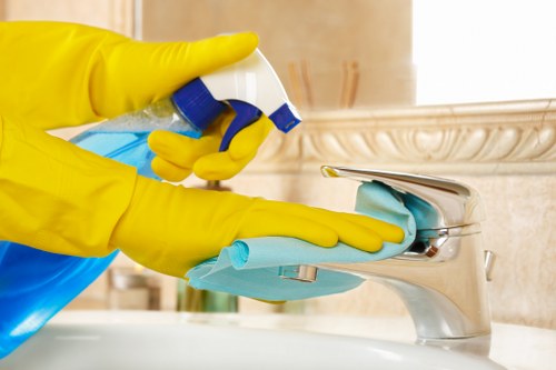 Regular commercial cleaning service in a busy office setting