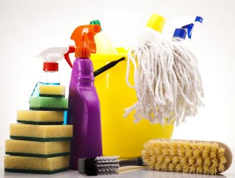 Weekly domestic cleaning routine in a tidy bedroom